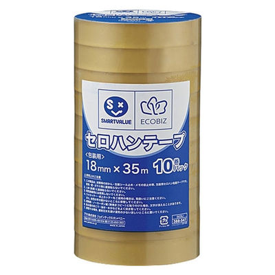 ジョインテックス セロハンテープ 18mm×35m 10巻 B639J 1パック（直送品）