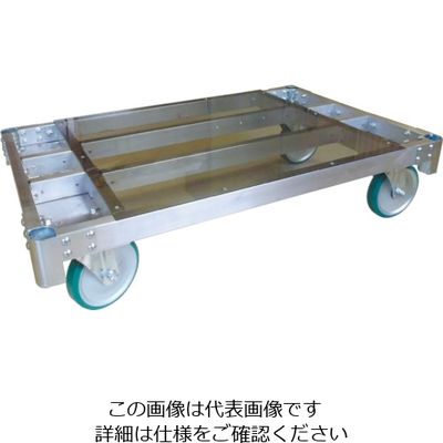 神戸車輌製作所 カンベ アルミ製平床運搬台車200mmキャスター仕様 ALH1275-200 1台 855-0504（直送品）