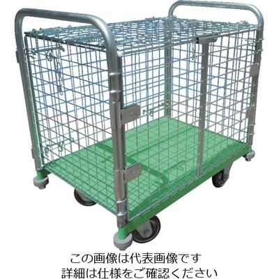 神戸車輌製作所 カンベ メッシュパックロール観音扉1段タイプ 四方囲い上フタ付き K637A 1台 855-0509（直送品）