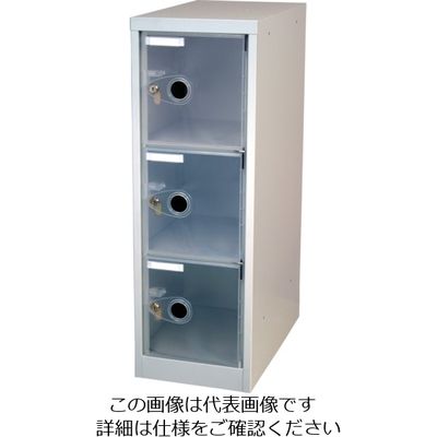 トラスコ中山 TRUSCO スケルトンロッカー 1列X3段 鍵付 クリア TSL3K-TM 1台 462-7172（直送品）