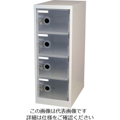 トラスコ中山 TRUSCO スケルトンロッカー 1列X4段 鍵付 クリア TSL4K-TM 1台 462-7229（直送品）