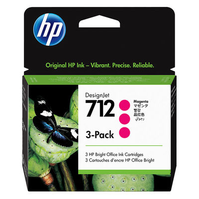 HP（ヒューレット・パッカード） 純正インク HP712 マゼンタ（29ml）3ED78A 1パック（3個入）（直送品）