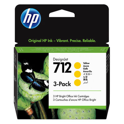 HP（ヒューレット・パッカード） 純正インク HP712 イエロー（29ml）3ED79A 1パック（3個入）（直送品）