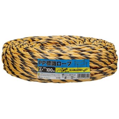標識PPソフト トラロープ8mm×100m _ 1本 宮島化学工業（直送品）