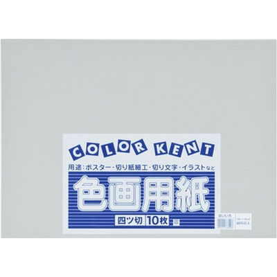 大王製紙 再生色画用紙 4ツ切 10枚 はいいろ A-53 1冊（直送品）