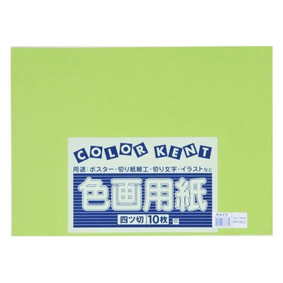 大王製紙 再生色画用紙 4ツ切 10枚 きみどり B-38 1冊（直送品）