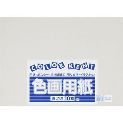 大王製紙 再生色画用紙 4ツ切 10枚 明るい灰色 B-52 1冊（直送品）