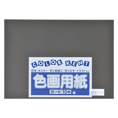 大王製紙 再生色画用紙 4ツ切 10枚 くろ C-55 1冊（直送品）