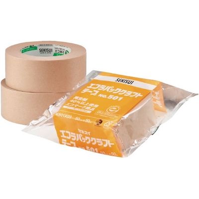 セキスイ エコラパッククラフトテープ50mm×50m 50巻 K501X03 1巻（直送品）
