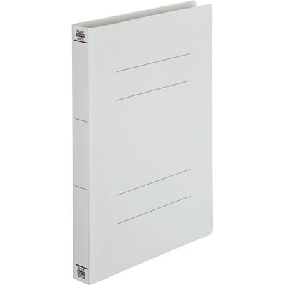 プラス PPフラットファイルA4S厚綴No.121PW GY10冊　1パック（直送品）