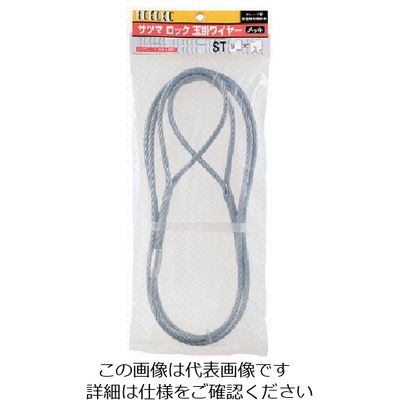 スリーエッチ HHH サツマロック玉掛ワイヤー メッキ9mm×6m ST9MMX6M 1本 808-7298（直送品）