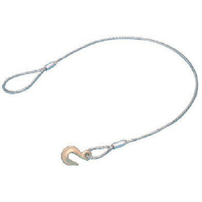 スリーエッチ HHH フック付ワイヤー 片フック片ワッパ メッキ9mm×2.5m HW2.5 1本 808-7029（直送品）