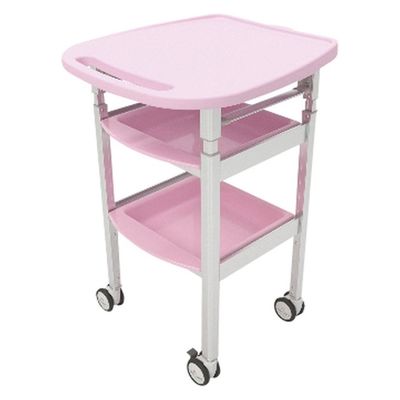 マツヨシ昇降式ワゴン(PCタイプ)　ピンク MY-LFWG01P 1台 松吉医科器械（直送品）