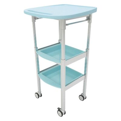 マツヨシ昇降式ワゴン(PCタイプ)　ブルー MY-LFWG01B 1台 松吉医科器械（直送品）