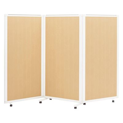 マツヨシ木目柄スクリーン(3連)) W2700×D430×H1800mm　ナチュラル MY-N3593 1台 松吉医科器械（直送品）