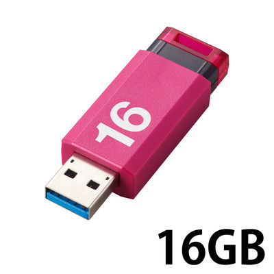 エレコム USBメモリ USB2.0 ノック式 16GB ピンク MF-APKU2016GPN 1個（直送品）