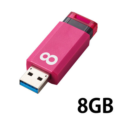 エレコム USBメモリ USB2.0 ノック式 8GB ピンク MF-APKU2008GPN 1個（直送品）