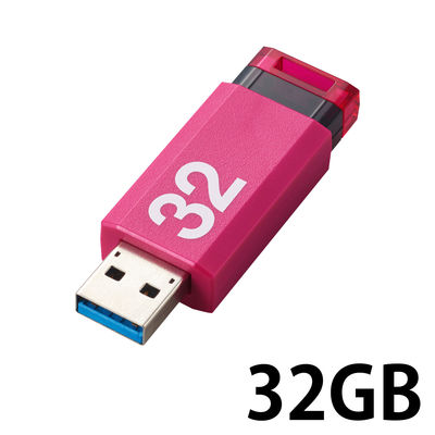エレコム USBメモリ USB2.0 ノック式 32GB ピンク MF-APKU2032GPN 1個（直送品）