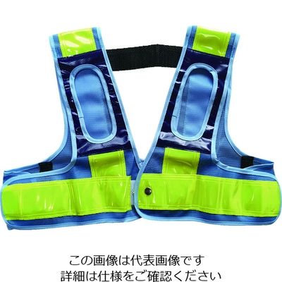 ミズケイ フルハーネス用安全ベスト「装着できるんです」<青/黄> 5941115 1枚 195-2986（直送品）
