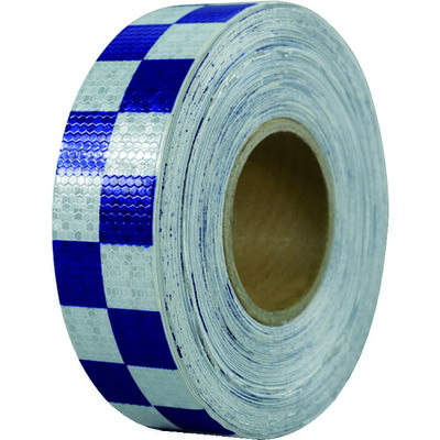 セーフラン安全用品 セーフラン 高輝度反射テープ 青白格子 幅50mm×50m 14370 1巻 206-8994（直送品）