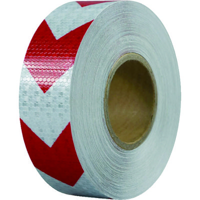 セーフラン安全用品 セーフラン 高輝度反射テープ 赤白矢印 幅50mm×50m 14363 1巻 206-8989（直送品）