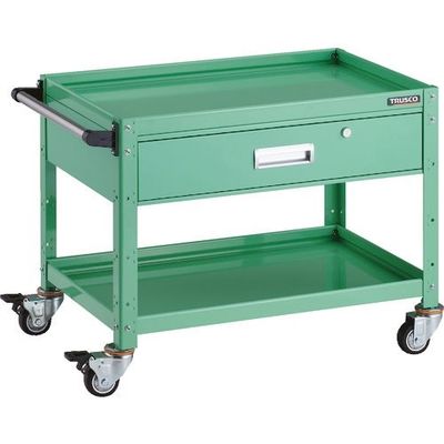 トラスコ中山 TRUSCO バーディワゴン 750×500 深型1段引出付 ウレタン車輪 ヤンググリーン BDW-672YU-YG 1台（直送品）