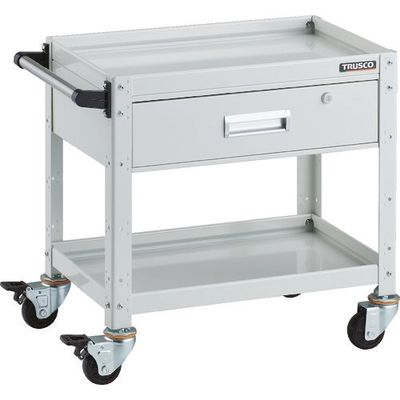 トラスコ中山 TRUSCO ツールワゴン バーディワゴン 600X400XH600 深型1段引出付 ホワイト BDW-662Y-W 1台（直送品）