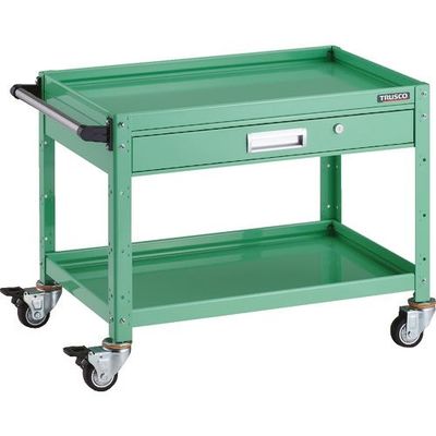 TRUSCO ツールワゴン バーディワゴン 750X500 引出付 ウレタン車輪 ヤンググリーン BDW-672VU-YG 1台（直送品）