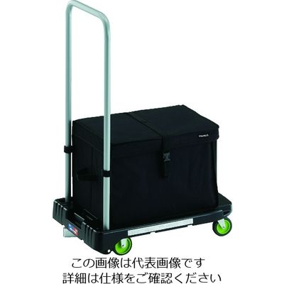 TRUSCO 樹脂台車 アクロキャリー 600X390 ブラック ストッパー付 THブレーキ付 AC-1-BK-S-THB 1台（直送品）