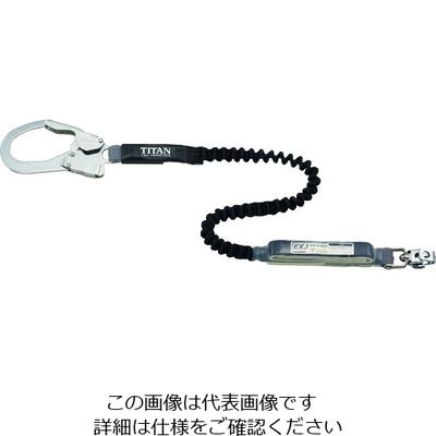 サンコー タイタン EXJ伸縮ストラップ式 タイプ1ランヤード ブラック シングル (墜落制止用器具) HL-EB-130 1本（直送品）