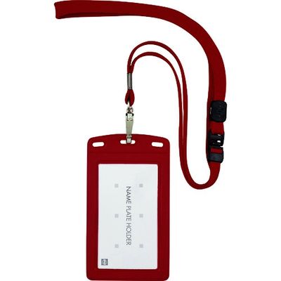 オープン工業 OP 吊り下げ名札 レザー調 タテ名刺 1枚 赤 NL-20P-RD 194-9220（直送品）