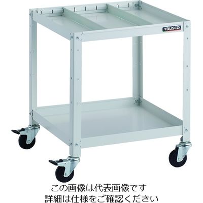 トラスコ中山 TRUSCO ツールワゴン ラビットワゴン 500X500 仕切2段付 ゴム車輪 ホワイト RBW-652S2 W 1台（直送品）