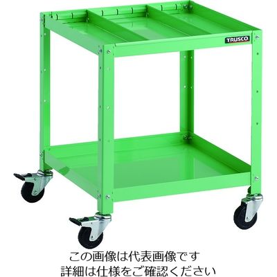 TRUSCO ツールワゴン ラビットワゴン 500X500 仕切2段付 ゴム車輪 ヤンググリーン RBW-652S2 YG 1台（直送品）