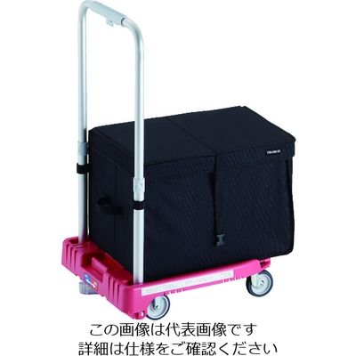 TRUSCO 樹脂台車 カルティオミニ weego 省音車輪 ピンク ストッパー付 THブレーキ付 WP-2G-P-JS-THB 1台（直送品）