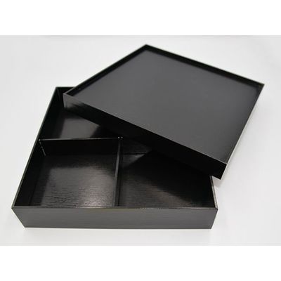 パックスタイル 黒漆 貼箱8寸 四ツ仕切 40セット(10×4) 654711 1ケース(40枚入(10枚×4袋))（直送品）