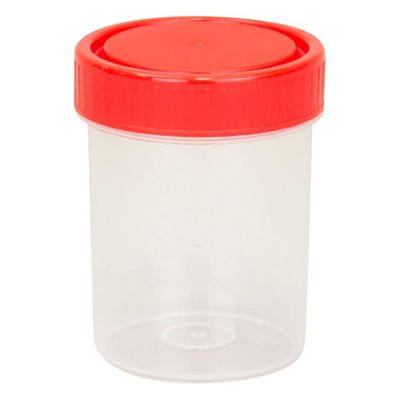 アズワン 滅菌サンプル容器(個包装タイプ) 赤 120mL 1箱(200個入) 4-2051-06 1箱(200個)（直送品）