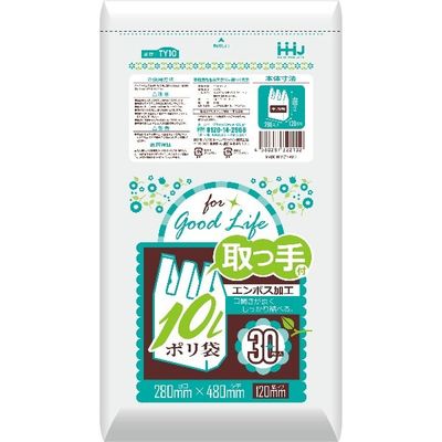 ハウスホールドジャパン TY10 取っ手付ポリ袋 10L 4580287322102 1セット(30枚×20袋)（直送品）