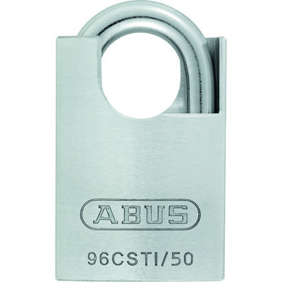 ABUS SecurityーCenter シャックルガード付シリンダー南京錠 TITALIUM 96CSTI/50 1個 201-3511（直送品）