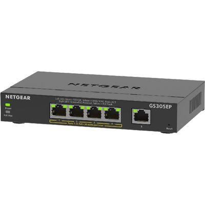 NETGEAR SOHO/家庭向けPoE+対応 (63W) ギガビット5ポートアンマネージプラススイッチ GS305EP-100JPS 1台（直送品）