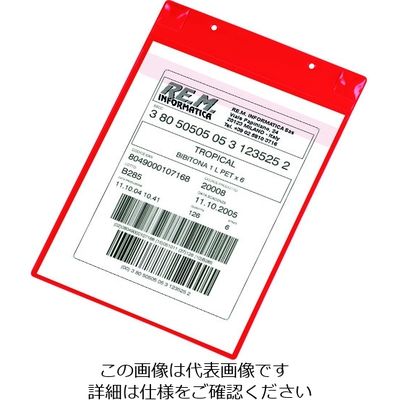 TARIFOLD PVCポケット(マグネットタイプ)A4縦型 レッド 170103 1セット(5枚) 195-1757（直送品）