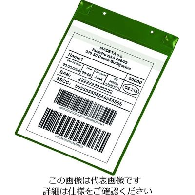 TARIFOLD PVCポケット(マグネットタイプ)A4縦型 グリーン 170105 1セット(5枚) 195-1759（直送品）