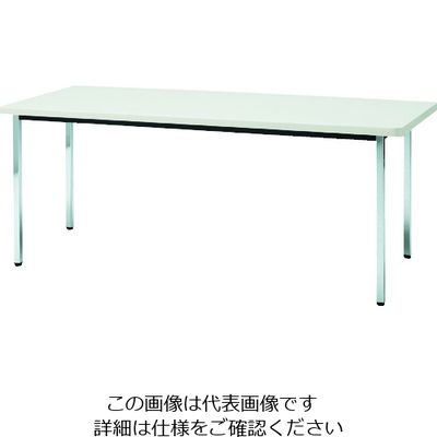 トラスコ中山 TRUSCO 会議用テーブル 1200X600XH700 角脚 下棚無し ホワイト TDS1260-W 1台 208-2253（直送品）