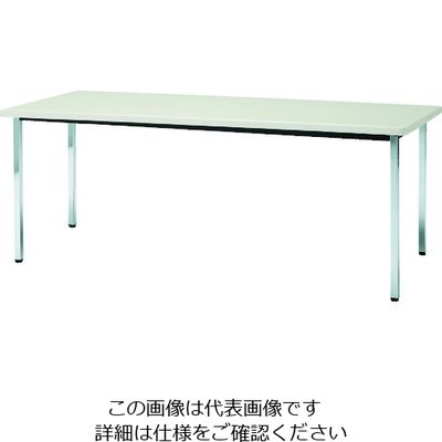 トラスコ中山 TRUSCO 会議用テーブル 1500X600XH700 角脚 下棚無し ホワイト TDS1560-W 1台 208-2261（直送品）
