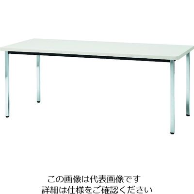 トラスコ中山 TRUSCO 会議用テーブル 1500X750XH700 角脚 下棚無し ホワイト TDS1575-W 1台 208-2265（直送品）