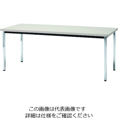 トラスコ中山 TRUSCO 会議用テーブル 1800X600XH700 角脚 下棚無し ニューグレー TDS1860-NG 1台（直送品）