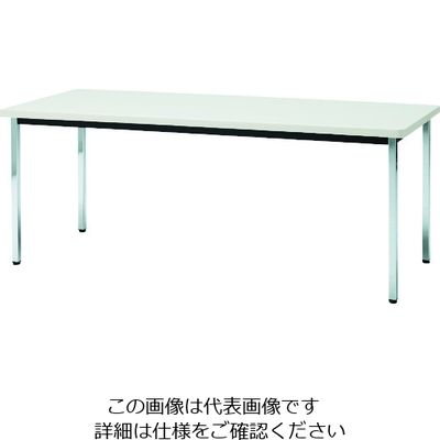 トラスコ中山 TRUSCO 会議用テーブル 1800X600XH700 角脚 下棚無し ホワイト TDS1860-W 1台 208-2277（直送品）