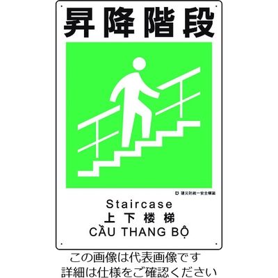 ユニット 建災防統一安全標識 昇降階段 363-20A 1枚 198-3614（直送品）