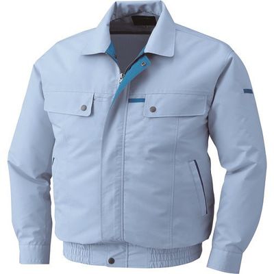 空調服 綿・ポリ混紡脇下マチ付き空調服[[R下]] ウェアのみ サックス 5L KU90450-C13-S7 1着 144-6706（直送品）