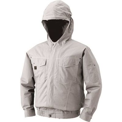 空調服 フード付綿薄手タチエリ空調服[[R下]] ウェアのみ シルバー LL KU91410-C06-S4 1着 856-7839（直送品）