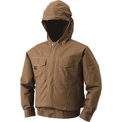空調服 フード付綿薄手タチエリ空調服[[R下]] ウェアのみ キャメル L KU91410-C20-S3 1着 856-7843（直送品）